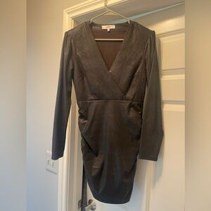 LIKELY - Coated/Faux Leather black dress